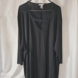 Catherines Women's 4X Cut Out Neck Line Ribbed Shirt Plus Polyester & Spandex